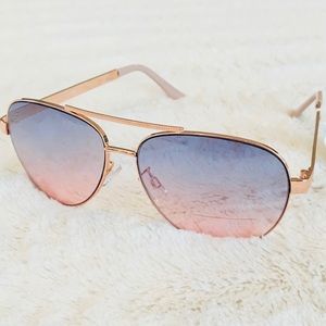 Jessica Simpson Rose Gold Aviator Sunglasses
